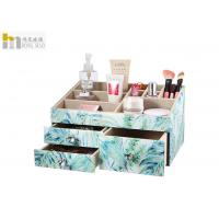 China Modern Glass Wood Desk Organizer Box For Bathroom Accessories Storage factory