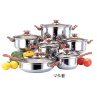 China 12pcs cookware set with tawny class lid & cooking pot with kettle & kitchenware for sale