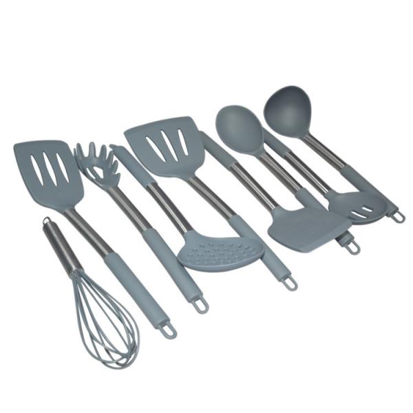 Quality 12 Piece Gray Silicone Spatula Kitchenaid Cookware Utensil Set Customized for sale