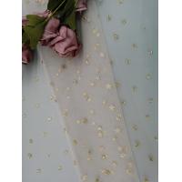 China Metallic Star Shape Tulle Mesh Fabric Women Dress Foil Printing Coating factory