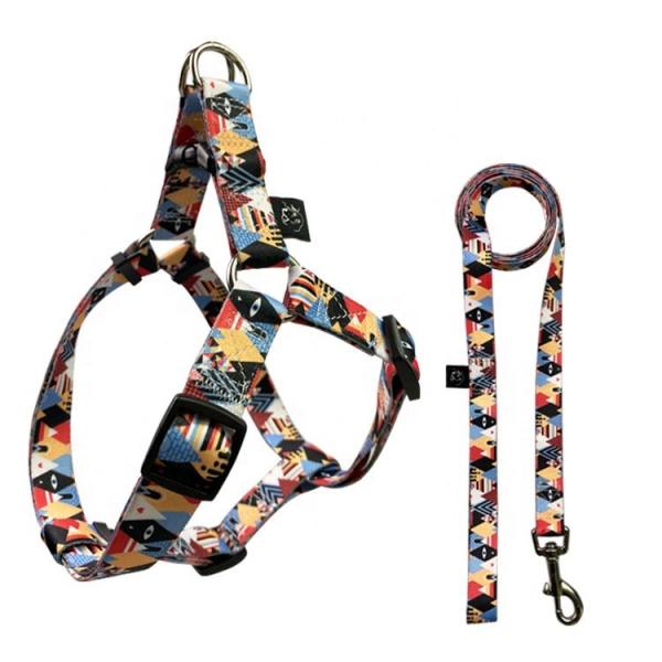 Quality No Pull Dog Harness Set Adjustable Designer Dog Harness Leash Set for sale