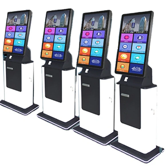 Quality 27 Inches Self auto cash Checkout Kiosk Check Cashing Kiosk With coin for sale
