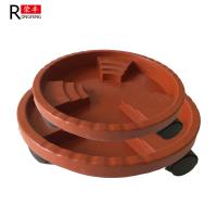 China Brown Color Plastic Flower Pots Saucers Plant Pot Water Trays With Wheels factory