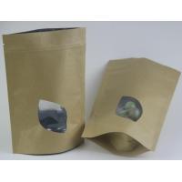 China Kraft Brown Paper Tea Bag Foil Lined With Window / Stand Up Green Tea Pouch Zip for sale