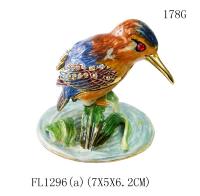 China Top sale bird shaped metal jewelry box bird enamel trinket boxes factory