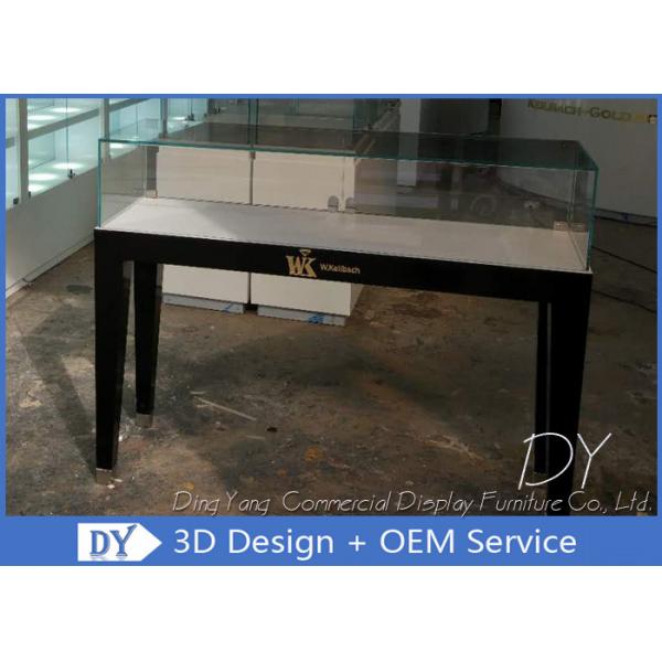 Quality Simple Wood Glass Jewellery Display Counter For Exhibition With Customized Logo for sale