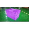 China Water - Proof 600*400*365 Mm Stacking Plastic Totes With Anti - Theft Button Seal factory