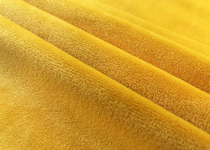 Quality 220GSM Soft Micro Polyester Fabric / Amber Yellow Velvet Fabric For Toys for sale