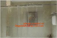 China TRANSPARENT CIRCLE LINES, TRANSPARENT , polyester shower curtain and matching mat waterproof custom bath bathroom shower factory