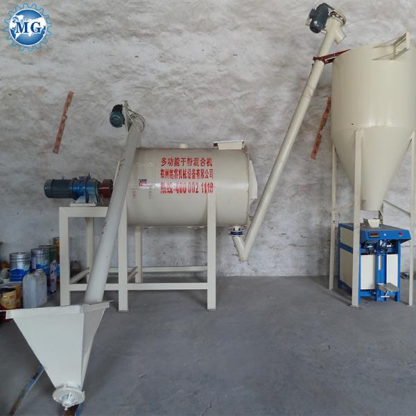 Quality Simple Dry Mix Powder Mortar Mixing Plant With Ribbon Mixer Cement Wall Putty for sale