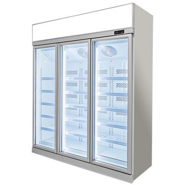 Quality 3 Doors Upright Commercial Display Freezer -22°C Fan Cooling With Automatic for sale