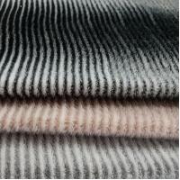 China 400gsm Black And White Faux Fur Fabric Wave Line 58'' 60'' factory