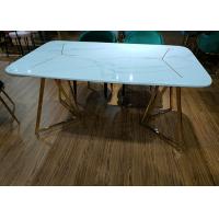 China 150*90*78cm Wrought Iron Marble Table for sale