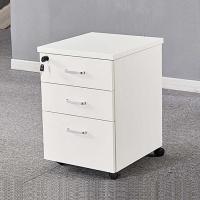 China 16 Inch Office Wooden Filing Cabinets Rolling White File Cabinet factory