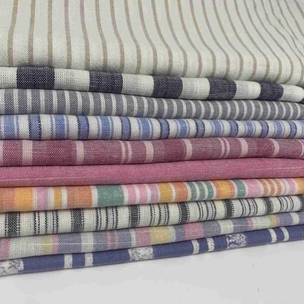 Quality Linen Viscose Yarn Dyed Fabric Multicolor High Lightfastness 132cm 170gsm 55% for sale