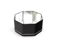 China Black Special Shaped Cookie Tin Containers Box With Eight Angles factory