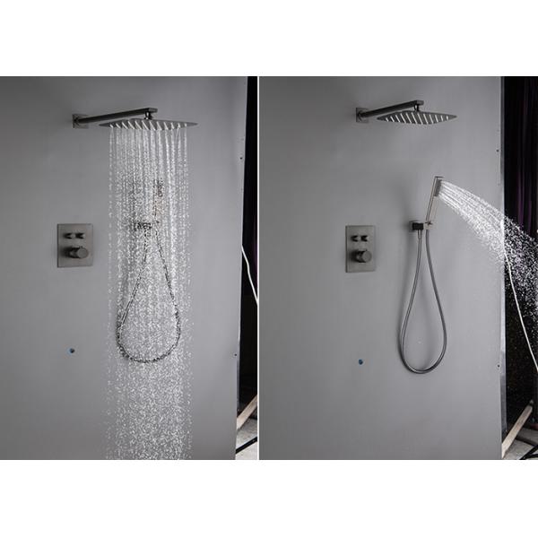Quality Concealed Tap Bath Shower Mixer Set Matte Black Wall Mounted for sale