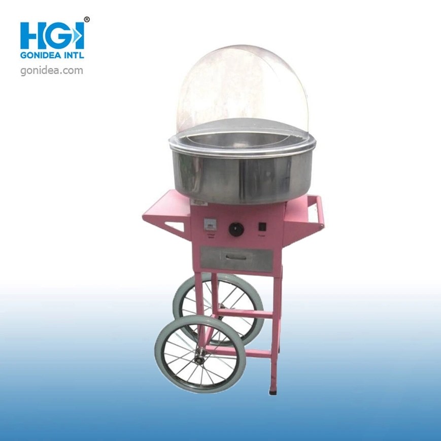 China Manual Gas Cotton Candy Floss Machine Commercial With Cart factory