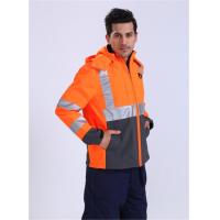 China Hi Vis Orange/ Yellow Winter Work Jacket , OEM Cold Weather Fleece Jacket for sale