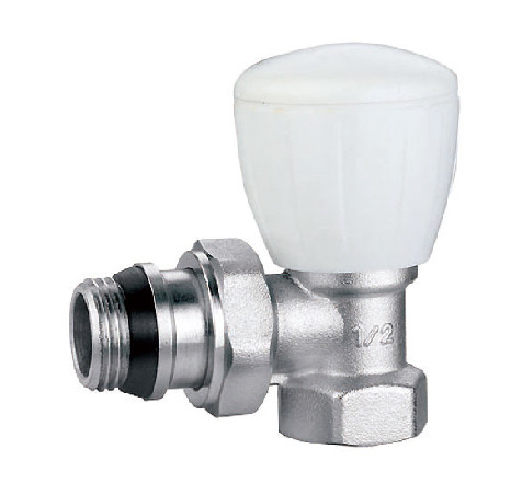 Quality Chrome Angled Manual Radiator Valves 1/2 For Steel Pipe  Plated  Rubber Seal for sale