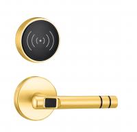 China INTERTEK Plated Gold Zinc Alloy Electronic Door Lock With Card / Key Open Ways factory