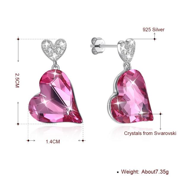 Quality 0.98x0.55in Sterling Silver Heart Earrings for sale