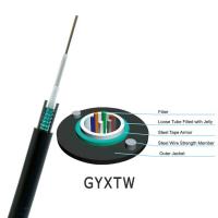 Quality GYXTW central Loose Tube single mode optical fiber Cable Black Outer Sheath for sale