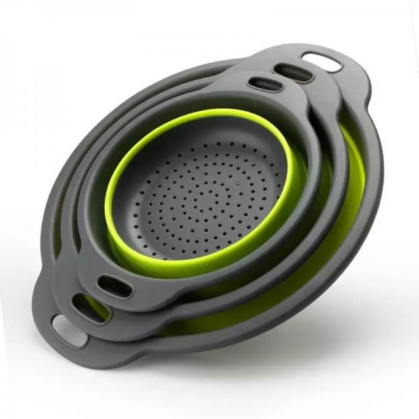 Quality Nontoxic Silicone Collapsible Colander Strainer Odorless Multipurpose for sale