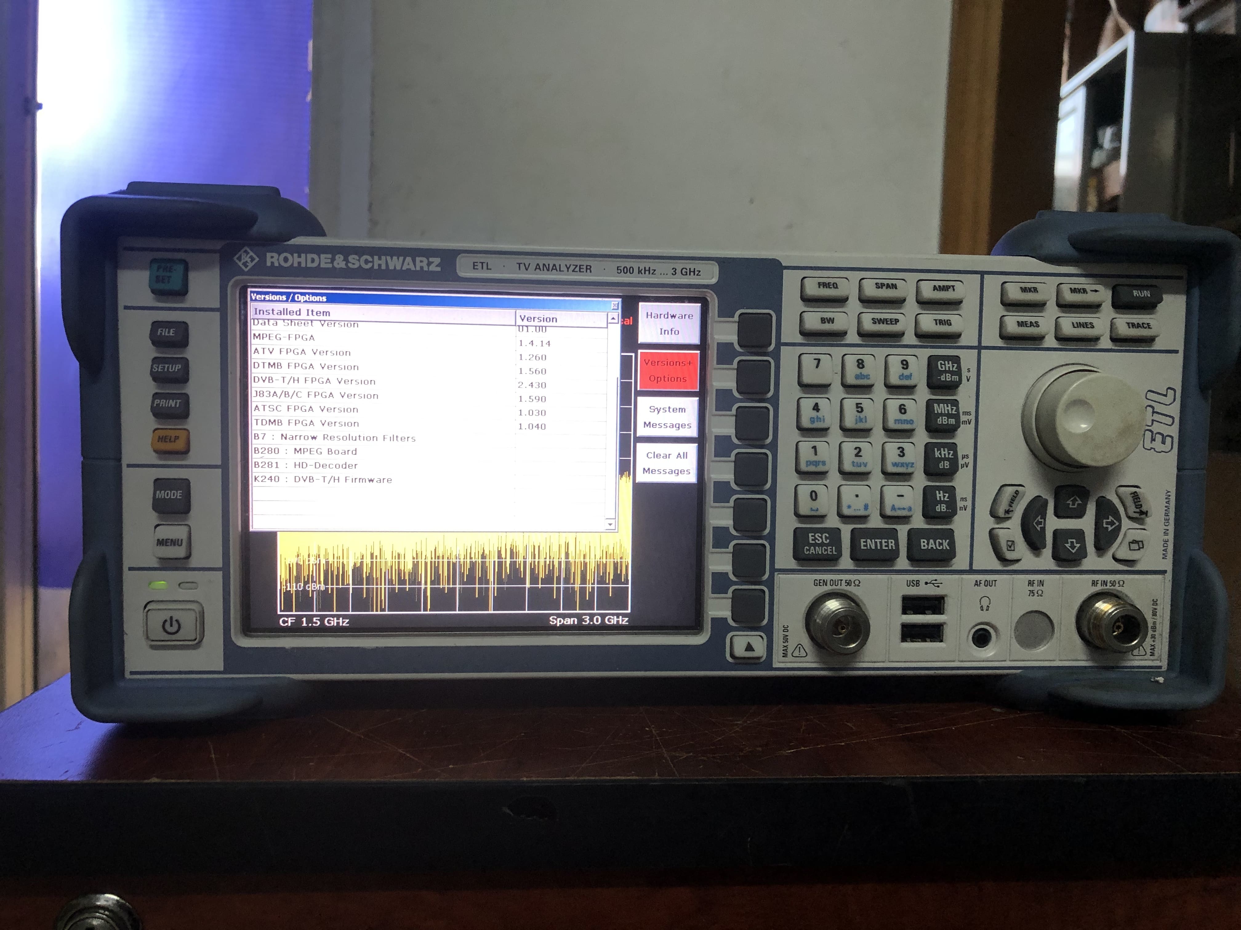 China Tested Rohde And Schwarz ETL TV Analyzer 500 KHz To 3 GHz With Track TV Test factory