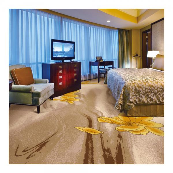 Quality Wool Carpet Yellow Bedroom Carpet Printed Dye Custom Design for sale