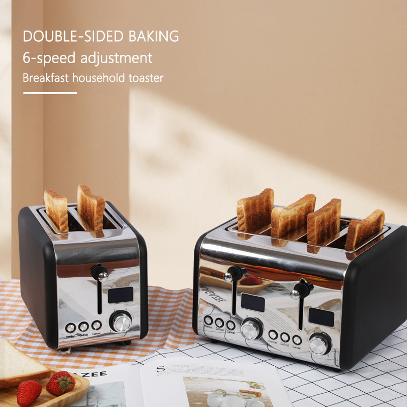 China 4 Slice Kitchen Aid Toaster Anti Dry Burning Rectangle 304 Stainless Steel factory