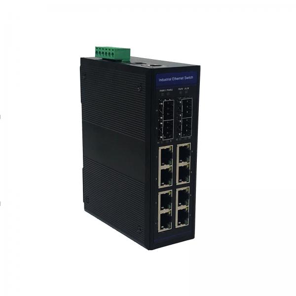 Quality OEM Manageable Gigabit Din Rail Ethernet Switch 24vdc 8 Port RJ45 for sale
