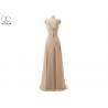 China Champagne Lace Bridesmaid Dresses / Beaded Chiffon Plus Size A Line Ball Gowns factory