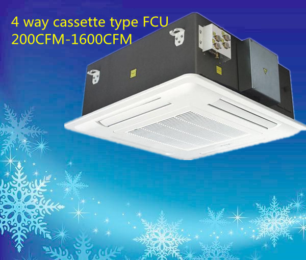 China Chilled water 4 way decorative cassette type fan coil unit-1600CFM for sale