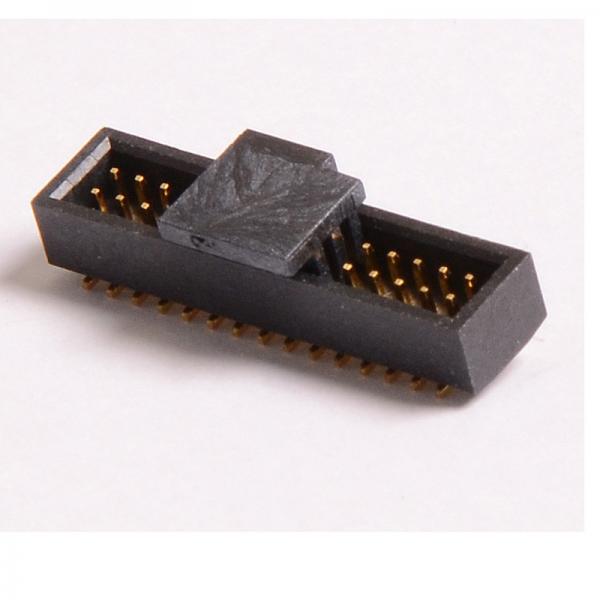 Quality SMT Type Connector Pin Header 1.27 Mm Pitch PA9T Black Gold Flash ROHS for sale