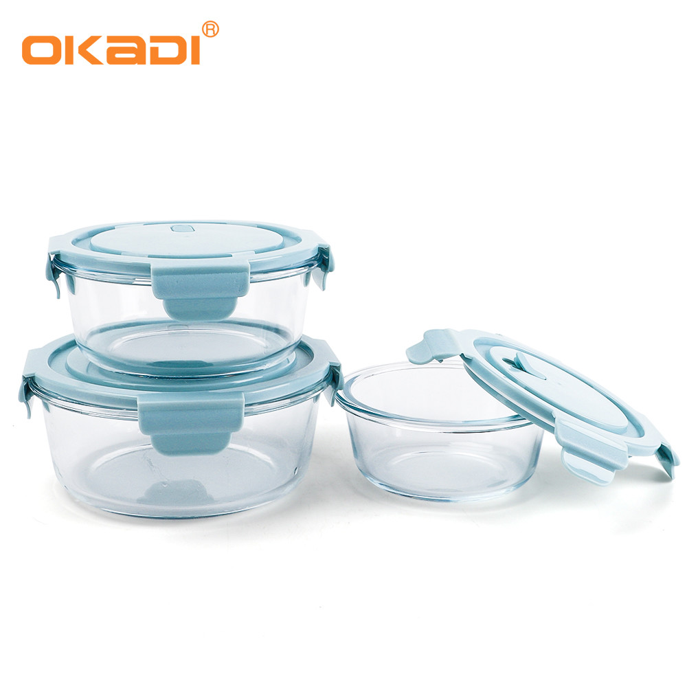China Storage Vacuum Food Container Borosilicate Glass Lunch Box Glass Vacuum Insulated Bento Box Container Outdoor factory