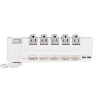 China 5 outlet UL and CUL Tested Power Strip 1.5ft 3*14AWG Cord with Switch, Surge Protector USB Adapter factory
