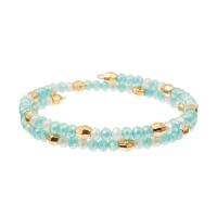 China Summer Mint Handmade Beads Bracelets , OEM Crystal Wrap Bracelets for sale