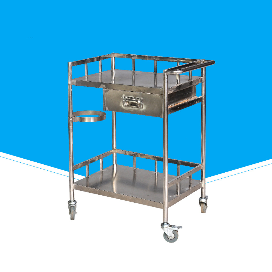 China 600 * 480 * 750mm Hospital Dressing Trolley , Mobile Hospital Instrument Trolley for sale