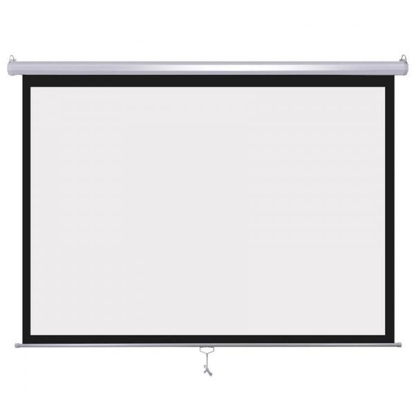 Quality Manual Ceiling Mount Projection Screen With Self Locking 100 Inch Pull Down for sale