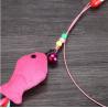 China Interactive Funny Fish Cat Teaser Stick Pack With Steel Wire Feather Bell factory
