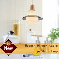 China Top grade Thailand Oak wood dinner room pendant lamp with glass shade E27 socket factory