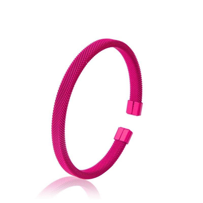 China KC Hot Pink Stainless Steel Handcuff Bracelet Party Gift For Girl factory