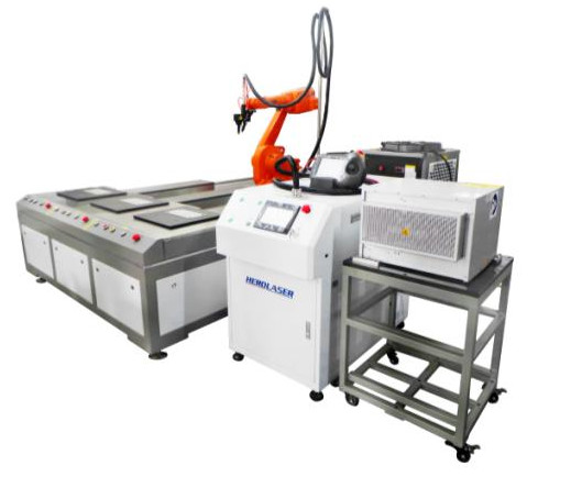 Quality Accurate PLC Control IPG Robot Laser Welding Machine Three Position for sale