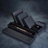 China Custom Pu Leather Black Recycled Paperboard Jewelry Box with Foam Insert factory