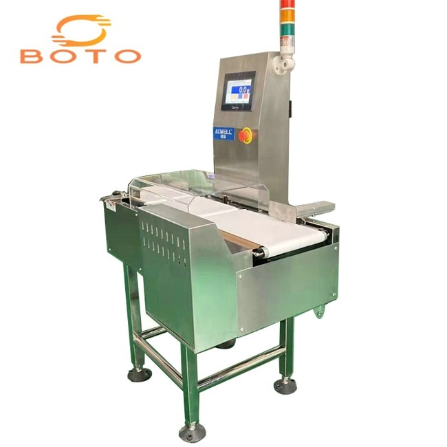 China Food ROHS Online Dynamic Checkweigher Machine With Rejector factory
