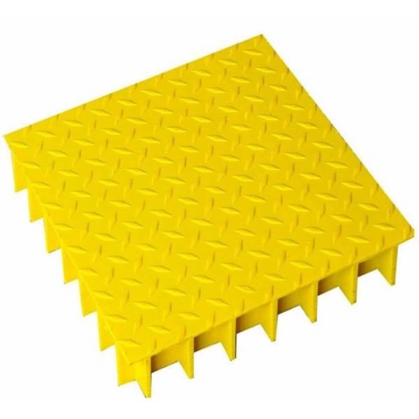 Quality 40*40mm FRP Pultruded Grating Cover Plates Non Slip Rough Surface for sale