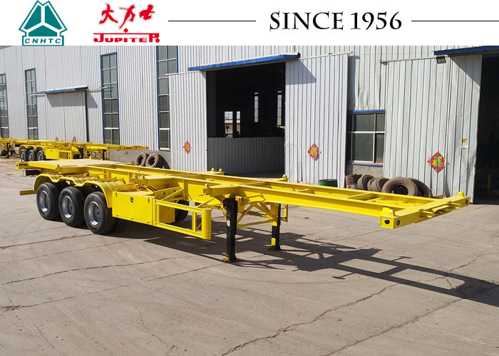 China Spring Suspension Tri Axle Skeletal Trailer For Carrying 20ft 40ft Container factory
