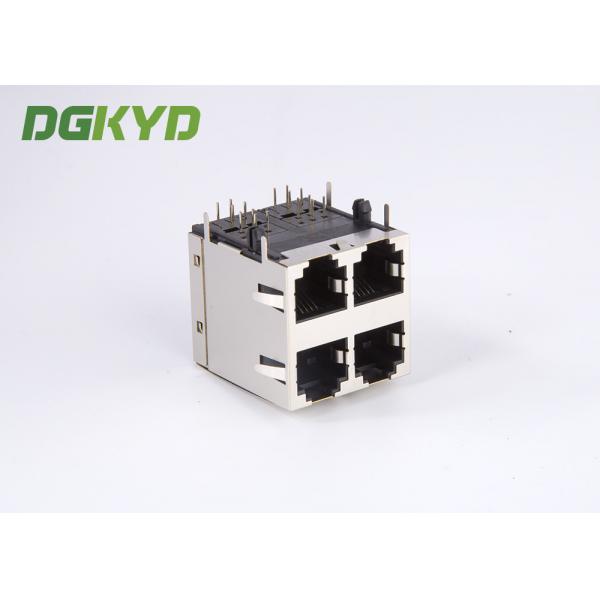 Quality Right Angle PCB Mount Cat 3 2x2 Dual Deck 6p4c RJ11 Jack 4 Ports for sale