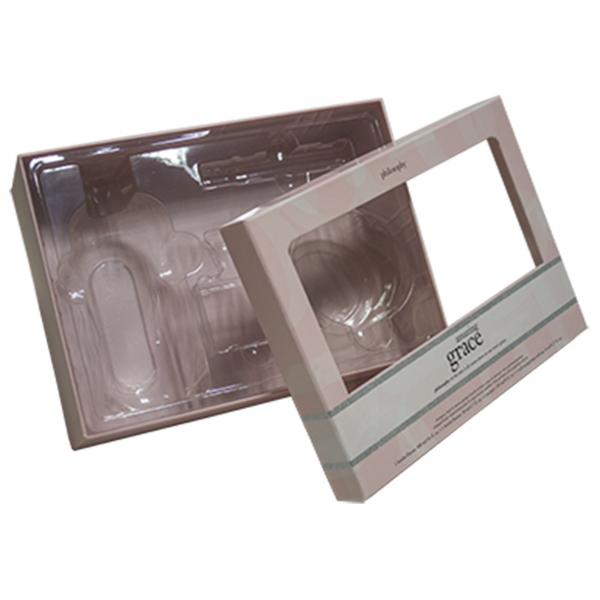Quality Two Piece Cosmetic Gift Box Packaging with PVC window for sale
